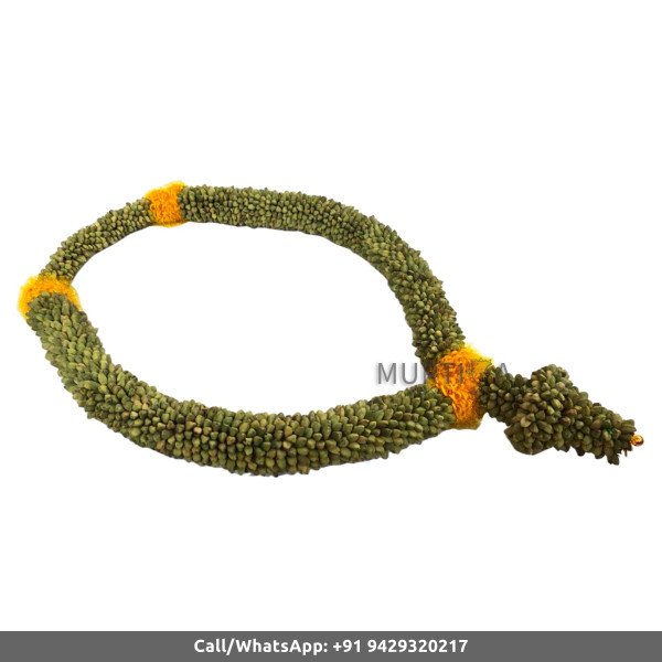 South Indian Wedding Garland-Green Cardamom with yellow thread flower-Natural Green Cardamom Garland For Wedding-Elaichi/Cardamom Malai-Idol Garland-Statue Garland (1 piece only)