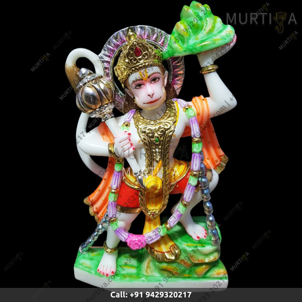 Hanuman Ji with Sanjivni Parvat made in pure Marble