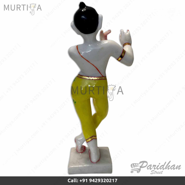 12 Inch Radha Krishna Artificial Marble Deity with Painted Clothes | Affordable Price | Best Quality