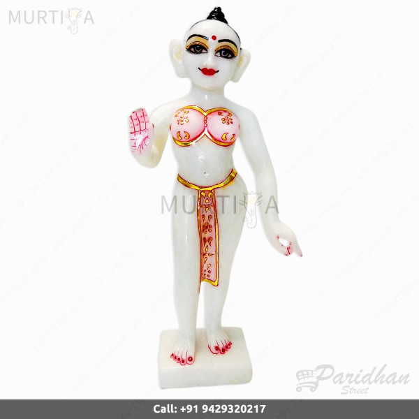 15-inch Pure Marble Iskcon Radha Krishna For Home Temple-Makrana Marble Radha Krishna Murti-Radha Krishna Statue For Office