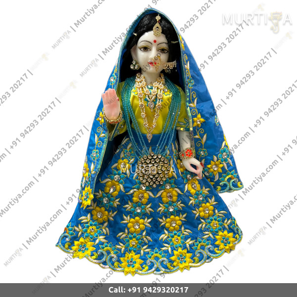 ISKCON 18 Inch Radha Krishna White Marble Statue Pure Handmade