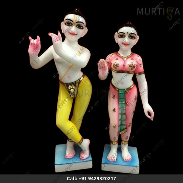 ISKCON Pure White Makrana Krishna Marble Statue Pure Handmade