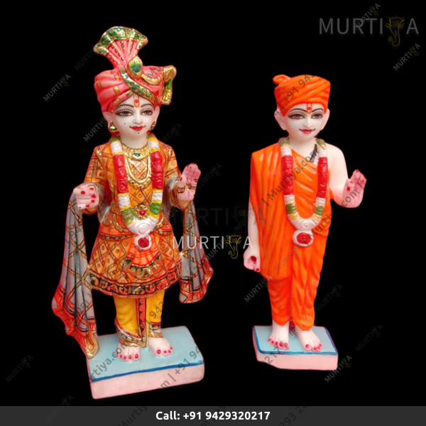 Akshar Purushottam and Gunitanand Swami Pure Marble