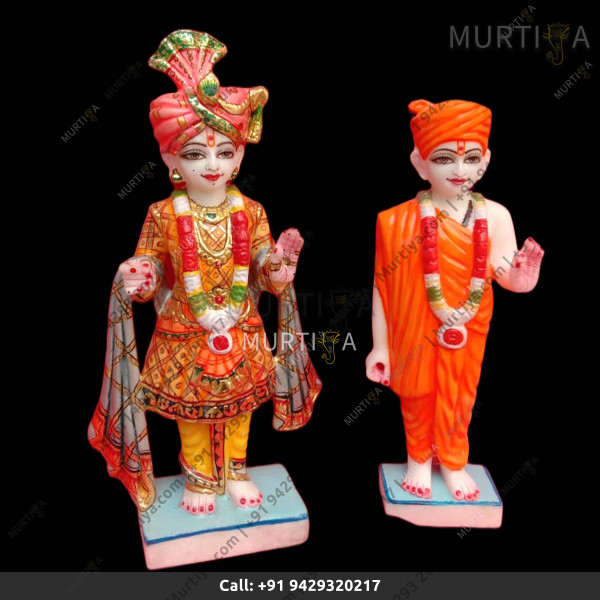 Akshar Purushottam and Gunitanand Swami Pure Marble