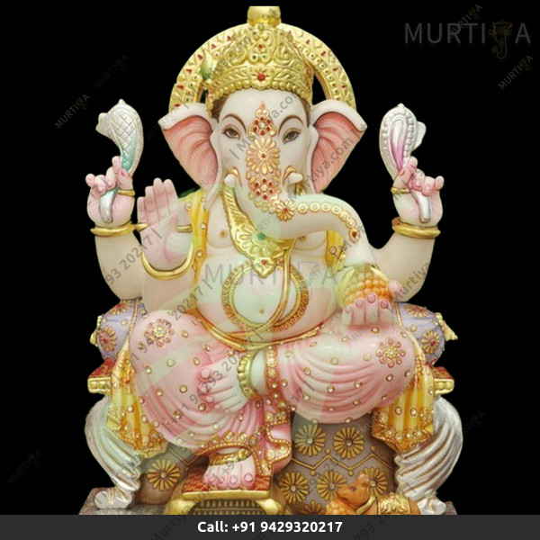 Marble Ganesh Ji Full Stone Work